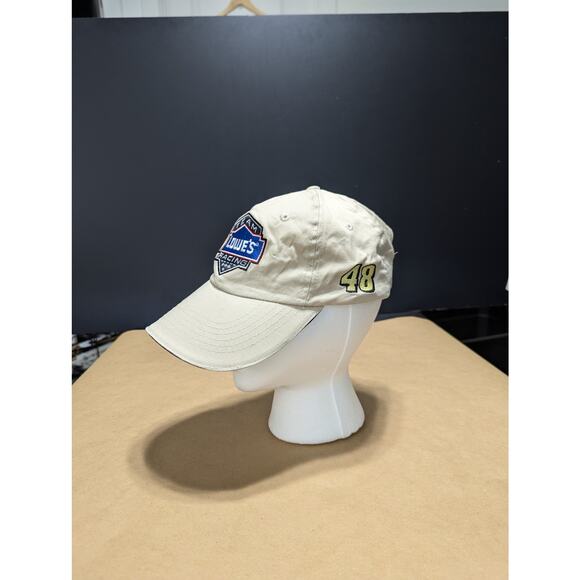 Vintage Y2K NASCAR Jimmie Johnson Baseball Cap Hat Tan Khaki Cars Racing 2000s - Picture 2 of 4
